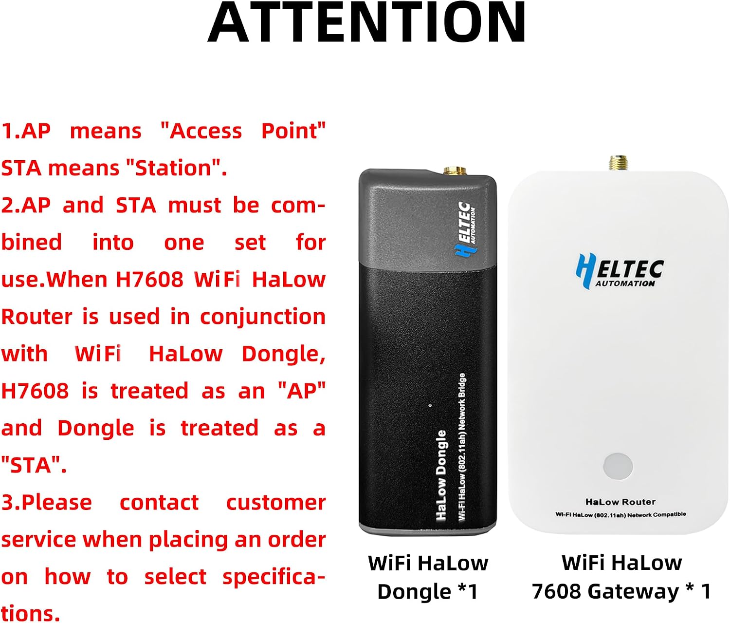 Heltec Wi-Fi HaLow Dongle Wireless Bridge 802.11ah Network Booster Long Range Wireless Access Extender Ethernet Bridge Repeater (STA+HT-H7608)