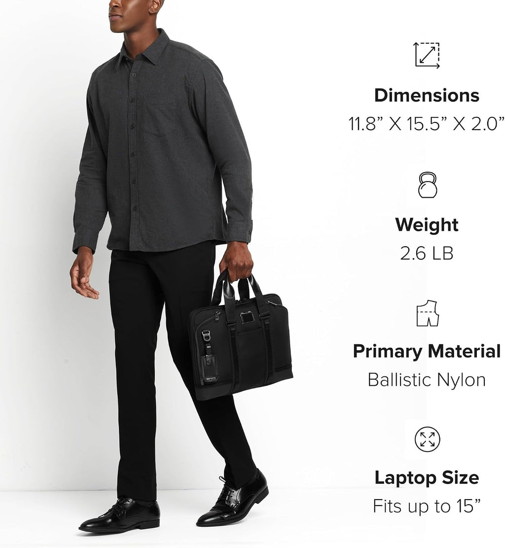 TUMI - Alpha Bravo Academy Brief - Compact Laptop Briefcase - Travel Laptop Bag - 11.8' X 15.5' X 2.0' - For 15' Laptop