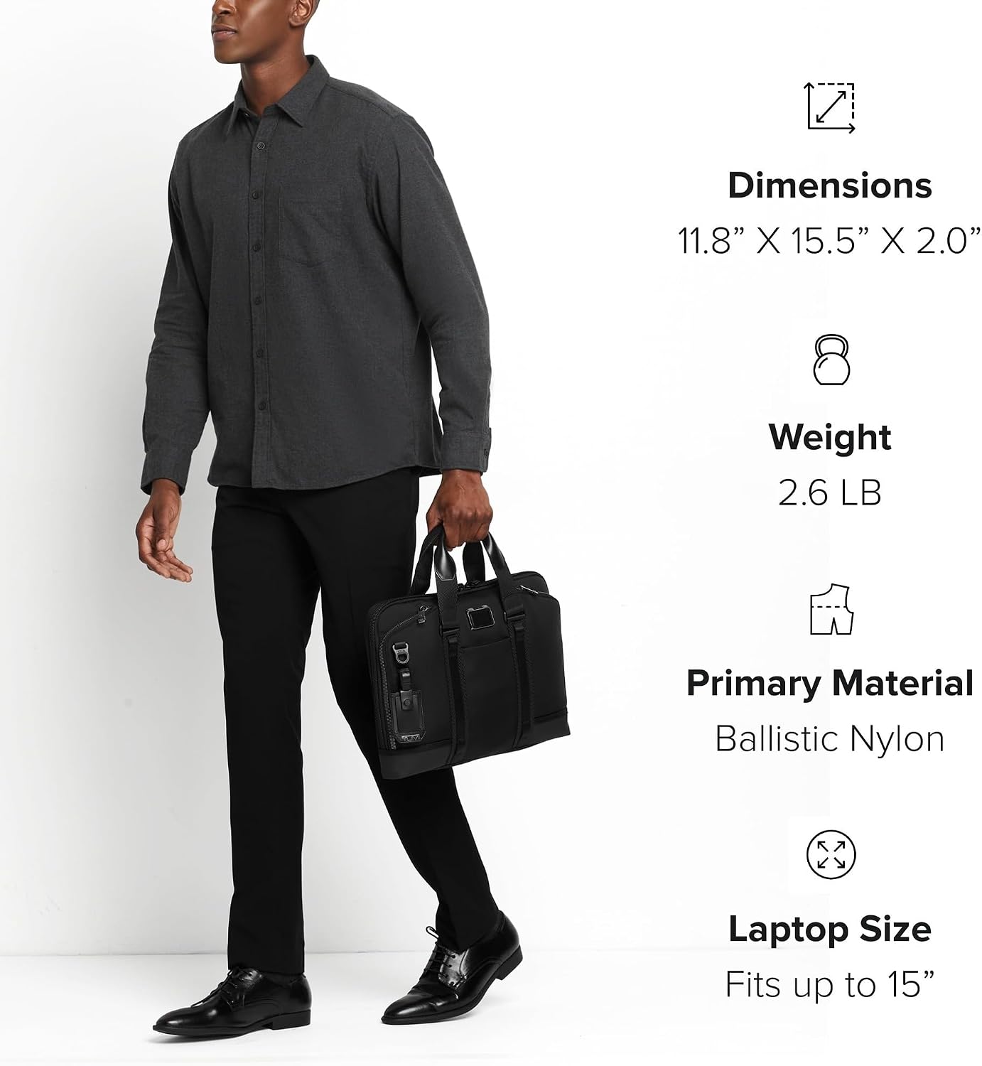 TUMI - Alpha Bravo Academy Brief - Compact Laptop Briefcase - Travel Laptop Bag - 11.8' X 15.5' X 2.0' - For 15' Laptop