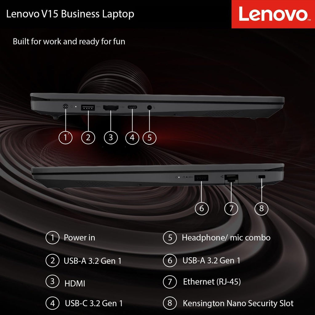 Lenovo New V15 Business and Student Laptop, AMD Ryzen 3 7000 Series(Beat i7-1160G7), 16GB DDR5 RAM, 512GB PCIe SSD, 15.6' FHD IPS Display, Ethernet Port RJ-45, Windows 11 Pro, WOWPC USB, No Mouse