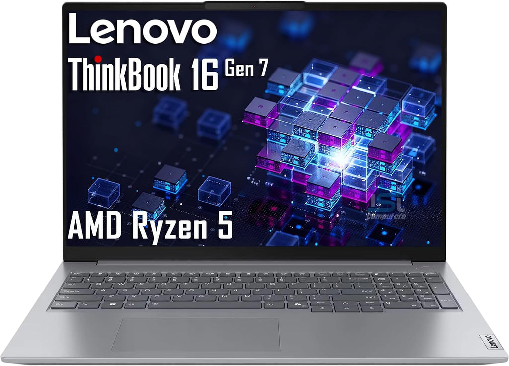 Lenovo ThinkBook 16 Gen 7 Business Laptop, 16' FHD+ Anti-Glare, AMD Ryzen 5 7533HS (> Intel i7-1255U), Fingerprint, Ethernet, IST Computer Customized 16GB/32GB/64GB DDR5, 512GB/1TB/2TB SSD, Win 11 Pro