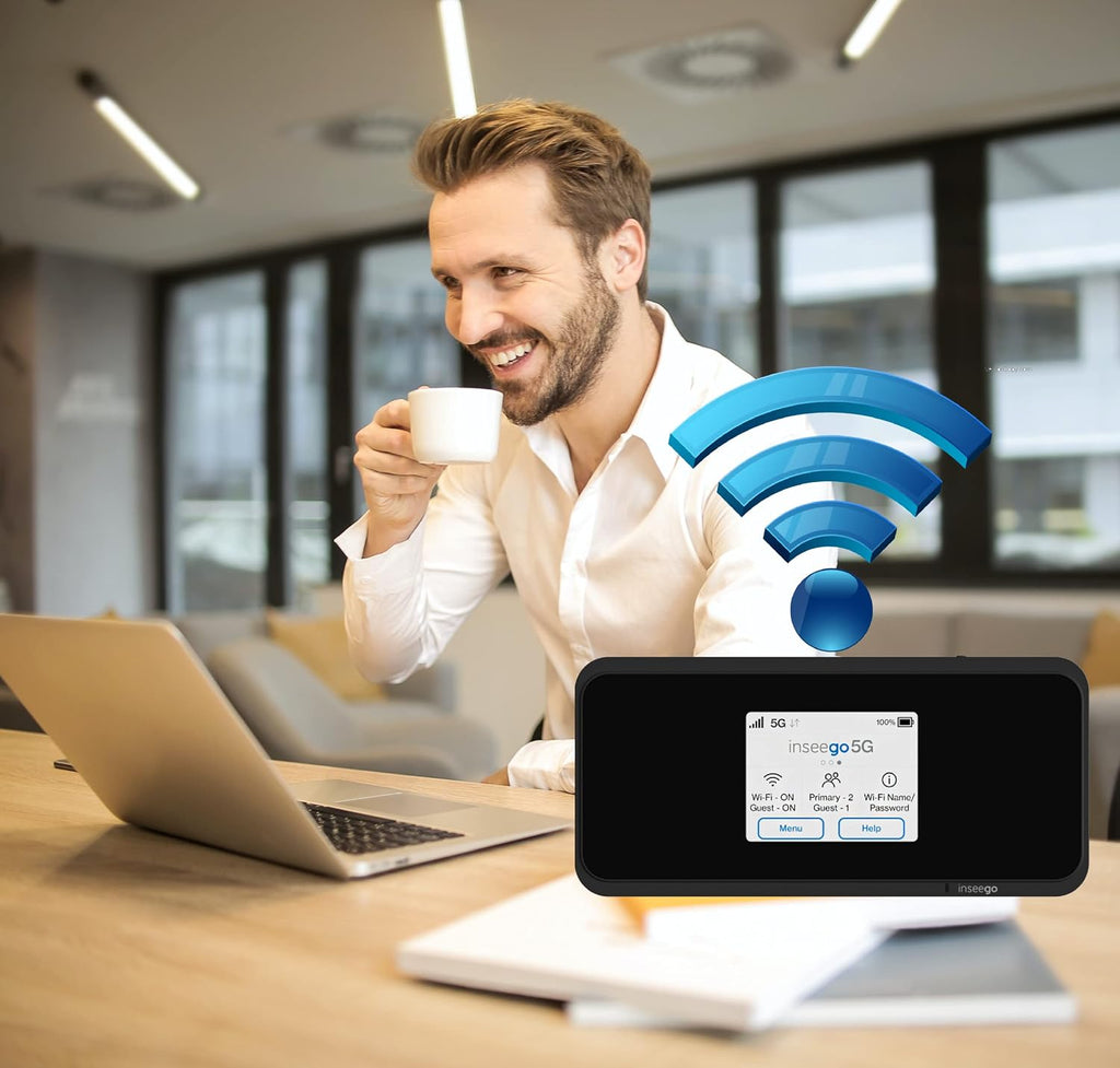 5G Mobile Portable WiFi, Verizon Wireless Jetpack Inseego MiFi M2100, Free VPN Mobile Hotspot for Travel, Unlocked Globally, Speed Up to 2,7 Gbps, Use 8 hrs, EVDO-LINK Bundle (Standard)