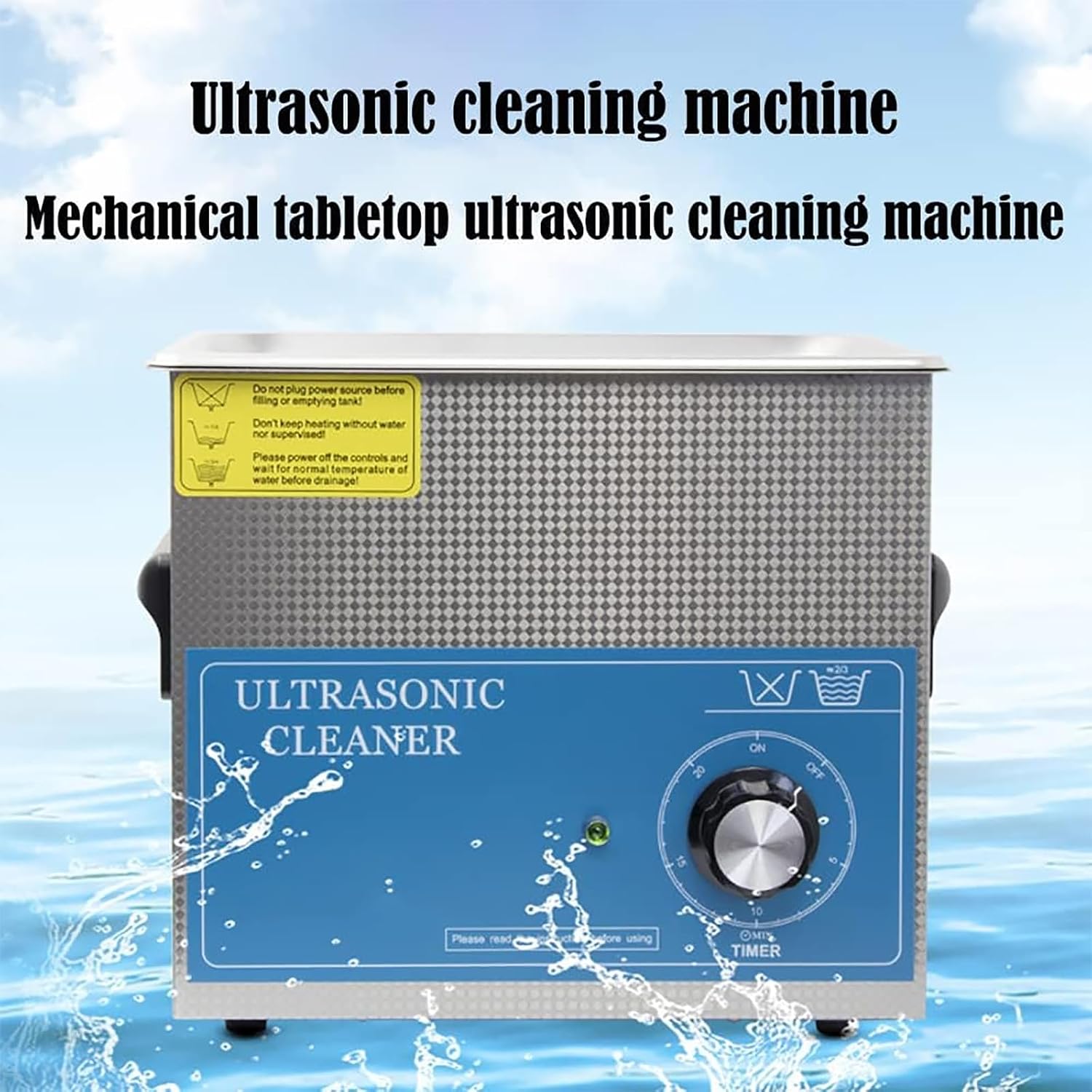 Small Household Ultrasonic Cleaner, 3L Glasses Washing Machine, 120W High Frequency Shock Cleaner with Timer Knob for Glasses, Contact Lenses, Watches, Jewelry, etc.