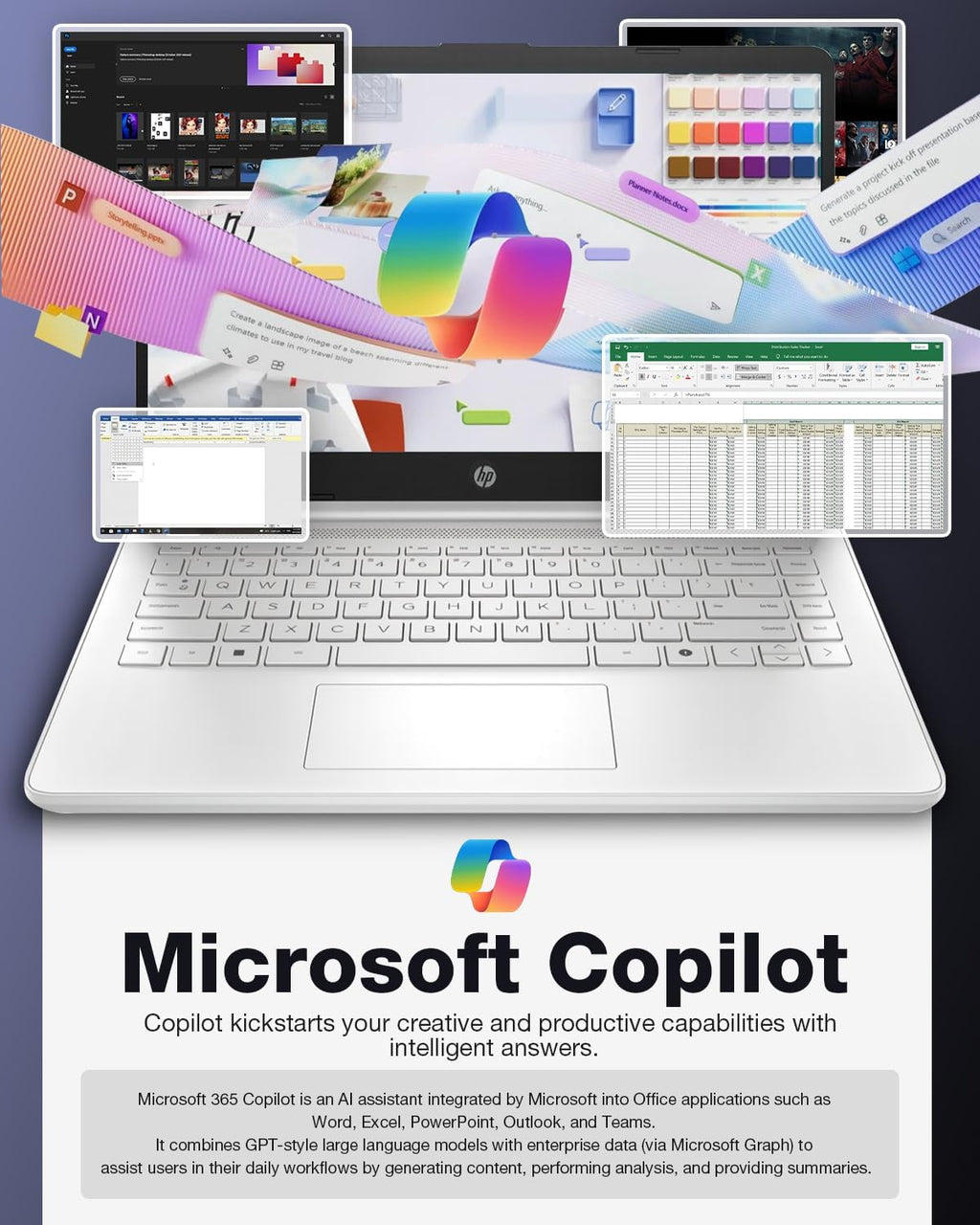 HP 2025 14' Small Laptop Computer - HD Thin & Light Laptop • Intel 4-Core N150 • Windows 11 Home • 1-Year Free Microsoft Office 365 • Bluetooth • Wi-Fi• 16GB RAM • 128GB UFS + 256GB Micro SD Card