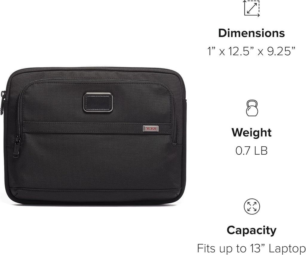 TUMI - Alpha Laptop Cover - Protective Computer Case for Business & Travel - Durable Computer Sleeve -Medium, Fits Up to 13' Laptop, Black