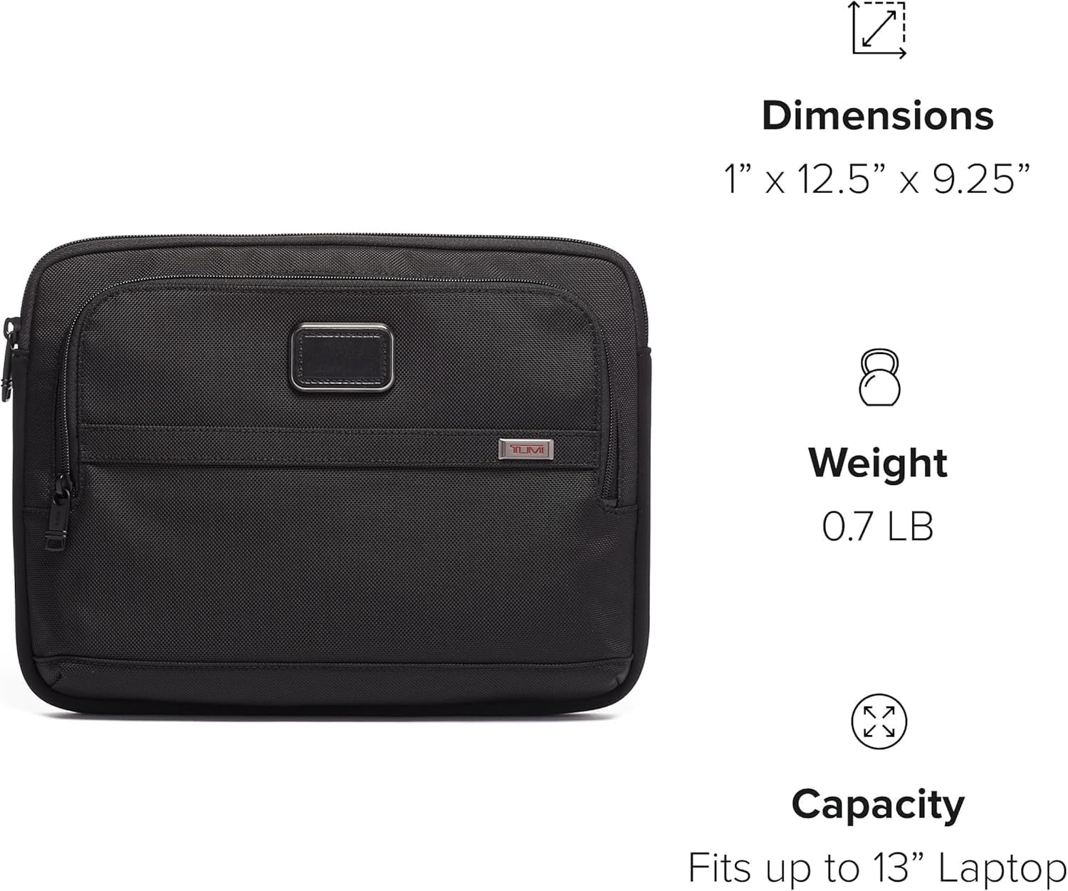 TUMI - Alpha Laptop Cover - Protective Computer Case for Business & Travel - Durable Computer Sleeve -Medium, Fits Up to 13' Laptop, Black