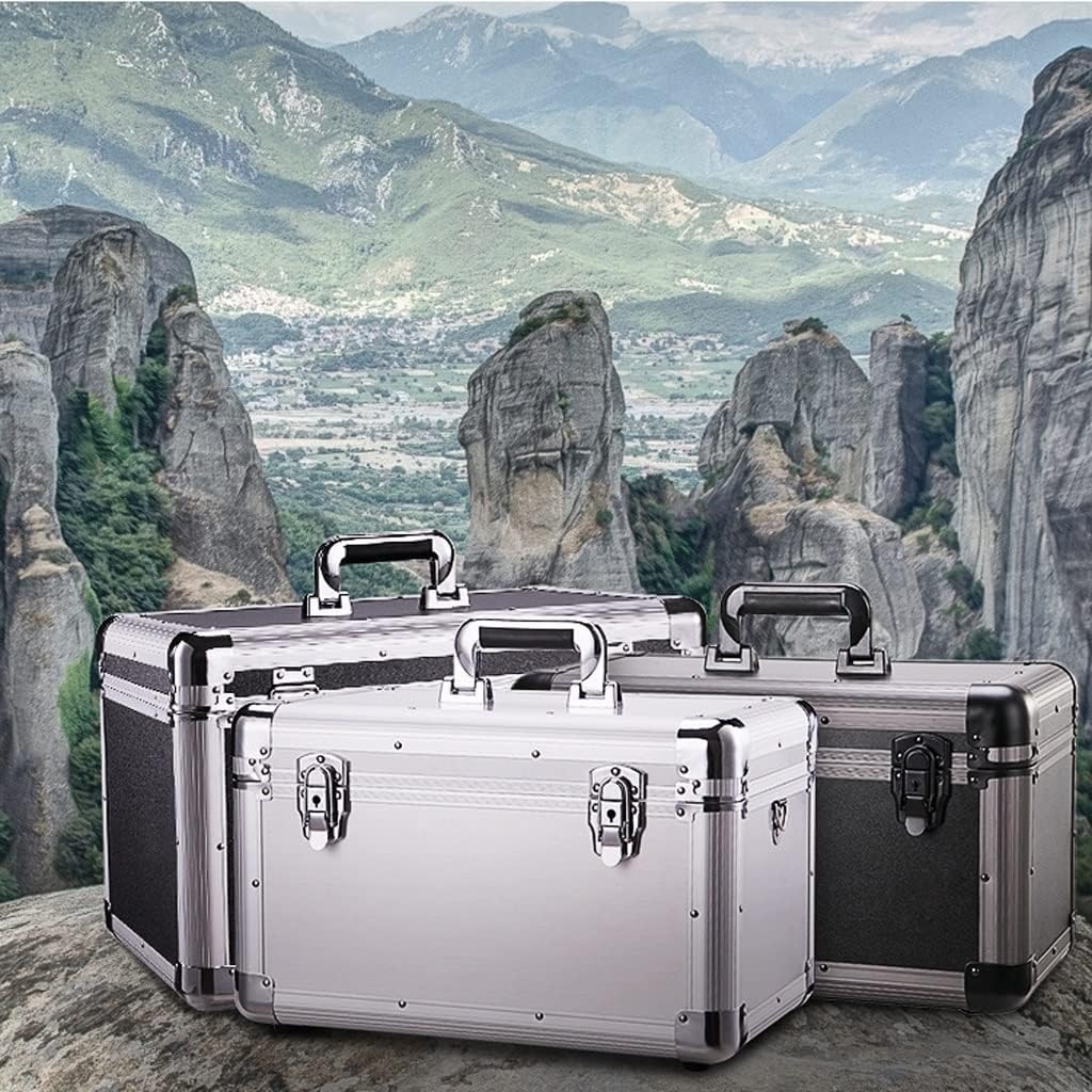 Portable Tool Box Hardware Toolbox Aluminum Carrying Case Toolbox Household Organizer Multi-Purpose Metal Case Small Parts Box (Color : B)
