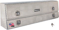 Buyers Products 1705640 21x13x72 Diamond Tread Aluminum Pick Up Truck Contractor Box with Lower Door, Two Tier Storage, Weather Resistant Seals, Locking Latches, No‑Drill Mounting Hardware