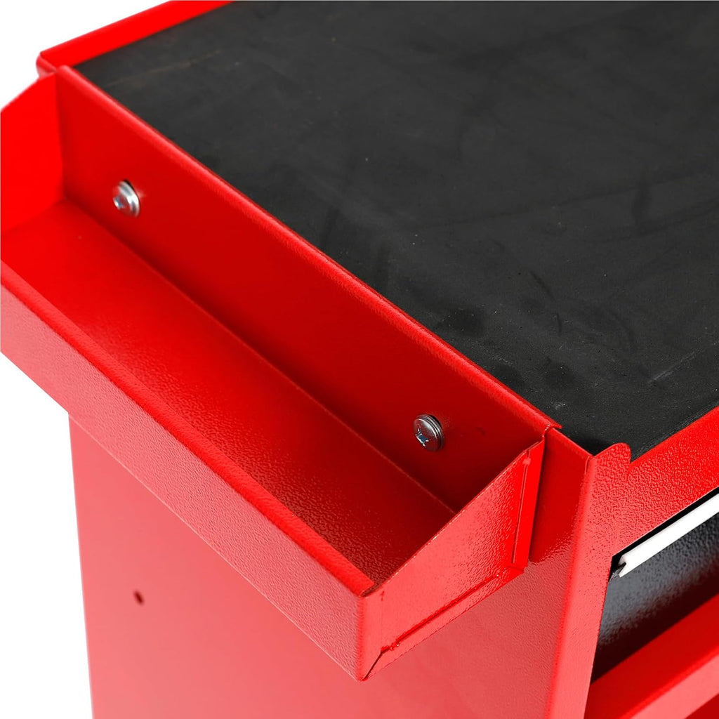 Rolling Tool Chest with 5 Drawers, Metal Storage Cabinet, Lockable Tool Storage Box Metal Organizer (Red)