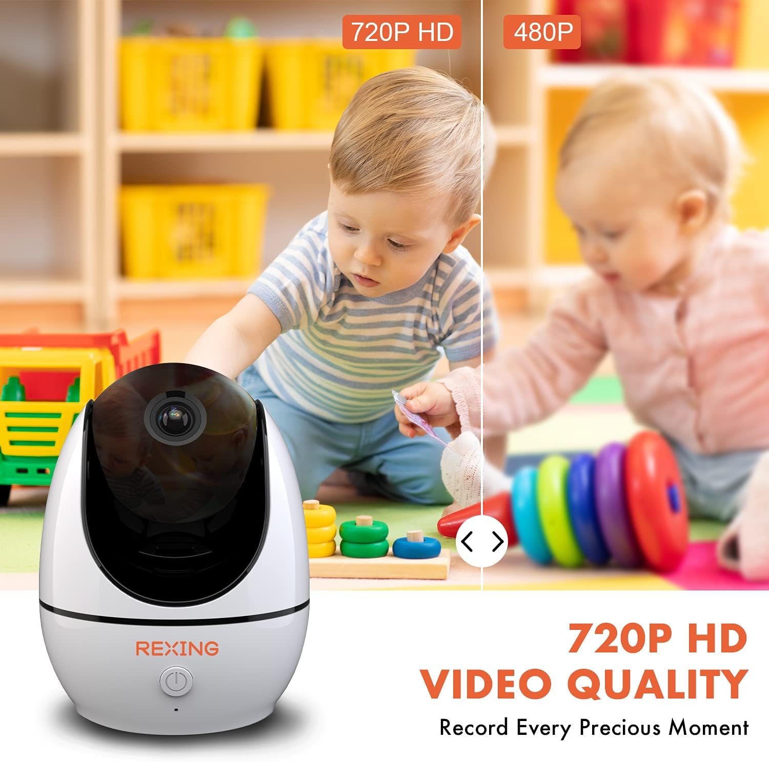 REXING BM1 Baby Monitor w/Recording Capabilities 4.5' IPS Display, 720p Video/Audio, Two-Way Talking, Microphone/Speaker, 1000ft Range, Night Vision,Thermal Monitor, Cry/Sound Detection,Lullaby Music