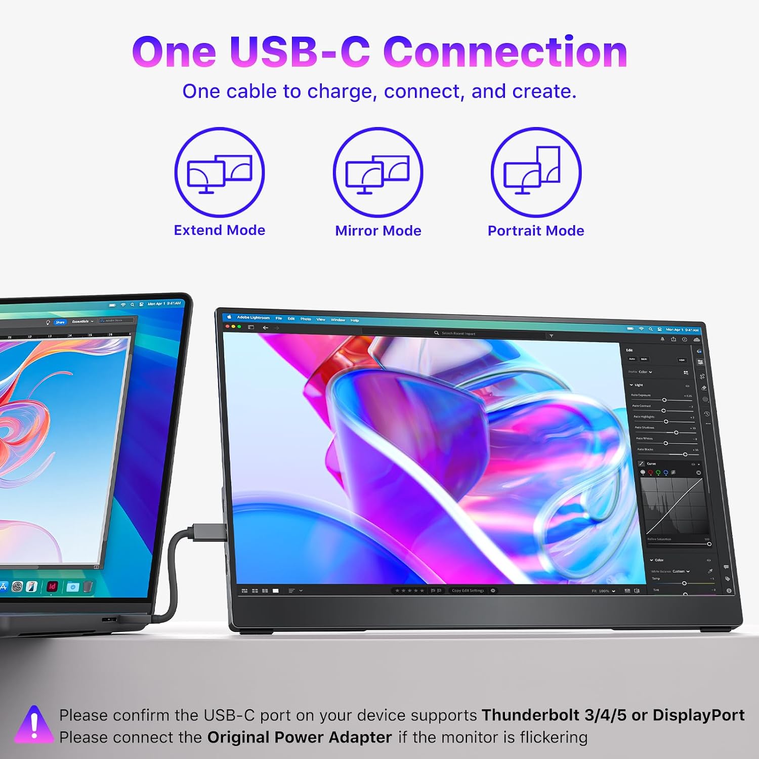 VisionOwl Portable Monitor for Laptop, IPS USB-C HDMI Travel Second Monitor for MacBook Pro Air, PC, PS5, Xbox, Portable Second Screen, Built-in Kickstand, Speakers, VESA Mountable, 15.6 Inch