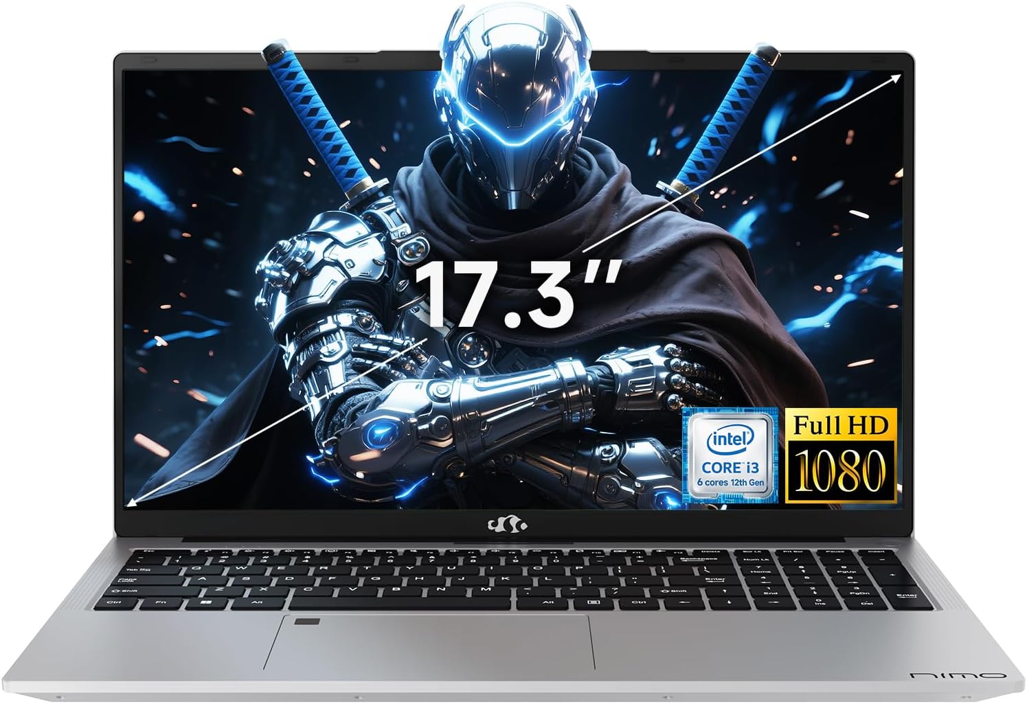 NIMO 17.3' FHD-Business-Laptop, Intel 6 Core I3-1215U (Up to 4.4GHz, Beat R5 7520U) 32GB RAM 1TB SSD Student-Computer with 65W Type C Backlit KB Fingerprint, for Home and Work