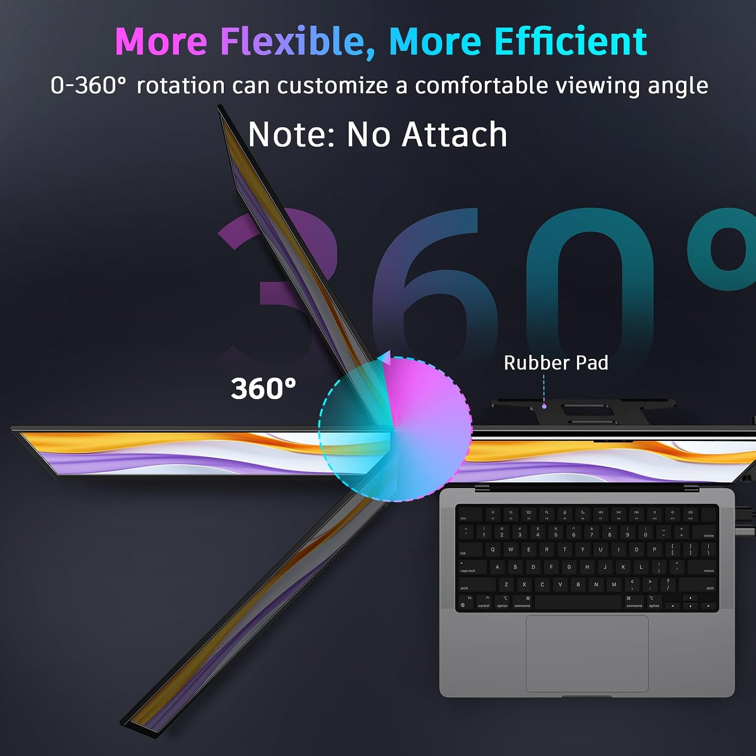 QQH Laptop Screen Extender, 15.6' Triple Portable Monitor with Ultra-Slim FHD IPS Display, One Cable USB-C Monitor Extender Compatible with MacOS, Windows, Android for 12-16' Laptop (Driver Need)