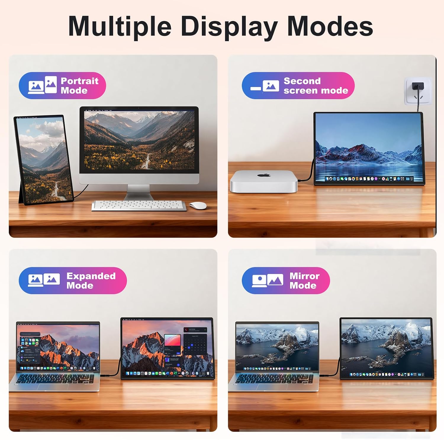 Portable Monitor 16' 1200P FHD Laptop Screen Extender, Horizontal Vertical Monitors with External Speakers, 100% sRGB Plug & Play Computer Gaming Travel Second Screen for Wins Mac Phone PS5 Xbox
