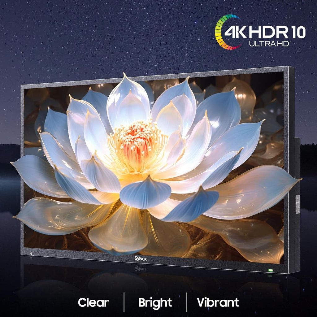 SYLVOX Outdoor TV with Rolling Stand & Soundbar, 75 inch 4K Smart TVs, Weatherproof & IP56 Waterproof, Support Google Assistant, 1000 nit Brightness Partial Sun (Deck Pro 3.0/2026)