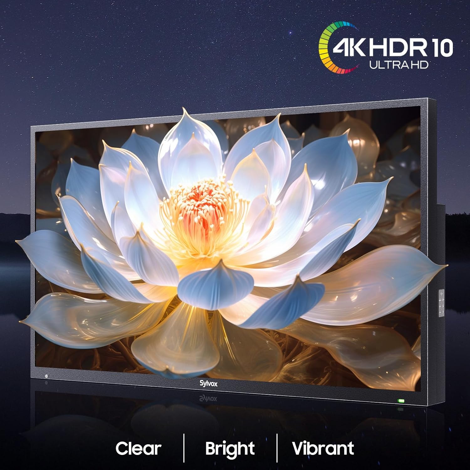 SYLVOX Outdoor TV with Rolling Stand & Soundbar, 75 inch 4K Smart TVs, Weatherproof & IP56 Waterproof, Support Google Assistant, 1000 nit Brightness Partial Sun (Deck Pro 3.0/2026)