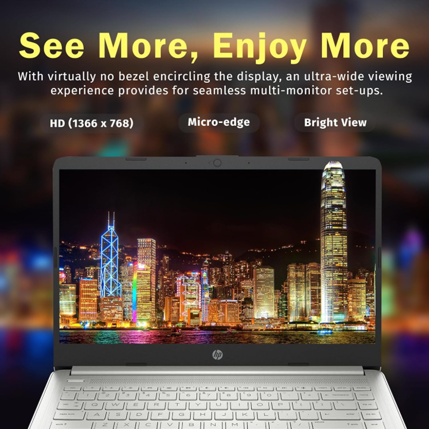 HP 2025 Latest 15.6'' Limited Edition with Microsoft Office 365, Powerful Intel 4-core Processor, 8GB RM, 256GB, 15.6' Micro Edge LED Display, SD Card Reader, HDMI, Windows 11 Pro, WOWPC USB