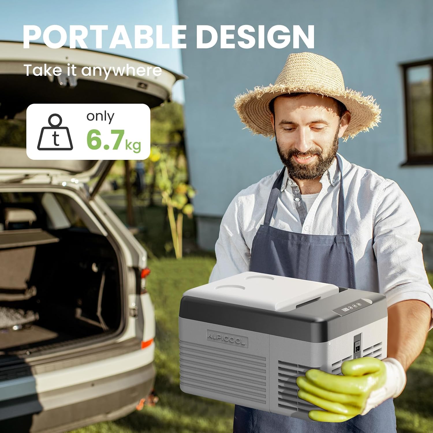 Alpicool Car Refrigerator 12 Volt Portable Car Fridge 10 Quart（9 L Electric Cooler with AC/DC，Car Refrigerator Freezer for Truck Van RV Camper SUV, Camping Boat Travel，-4~68°F