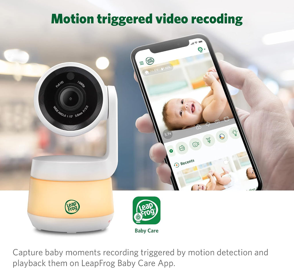 LeapFrog LF930HD Baby Monitor, 7' 720p HD Display,Video Baby Monitor with Camera and Audio, 1080p Smart Remote Access,360° Pan & Tilt,Color Night Light &Vision, Two-Way Intercom