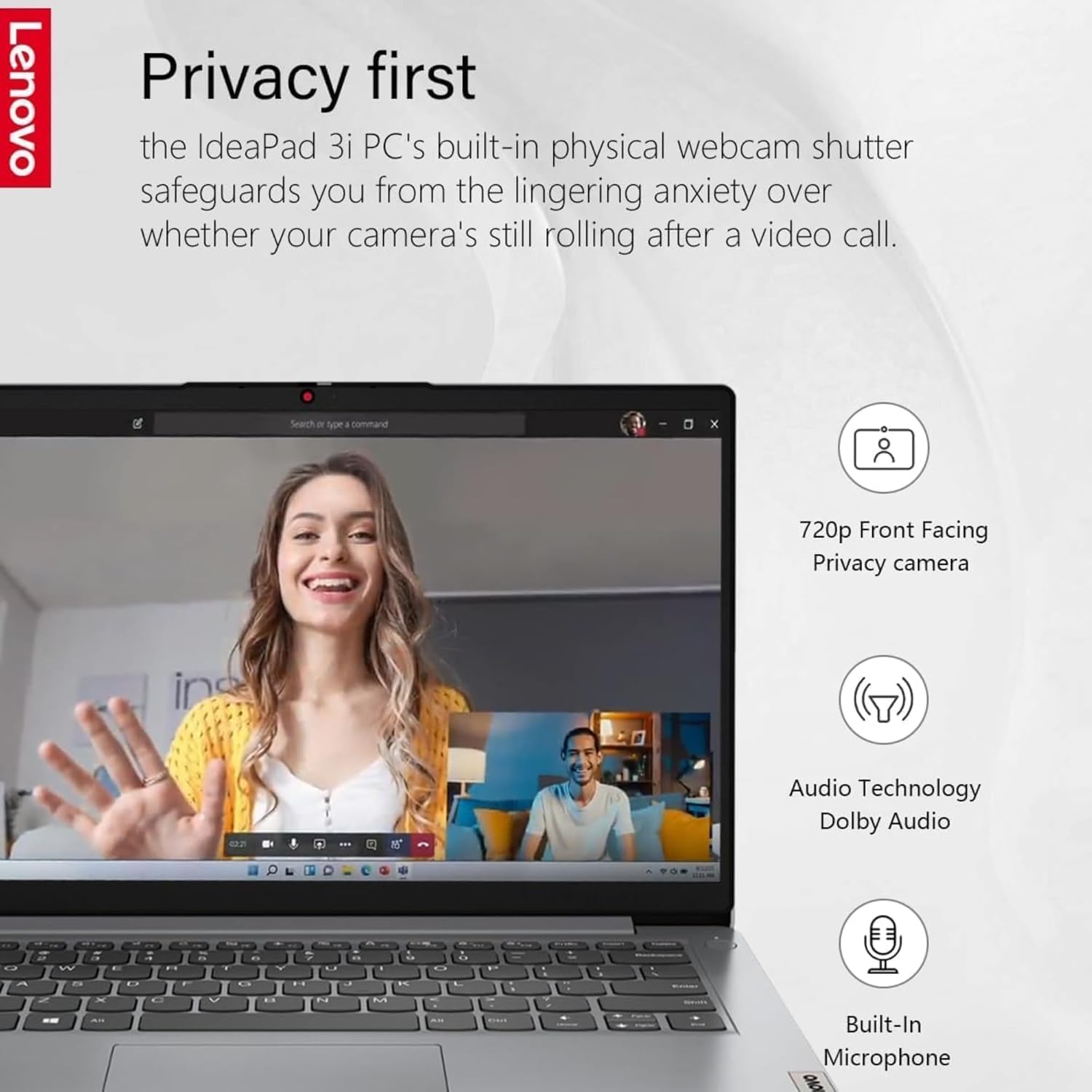 Lenovo Touchscreen Laptop with Office 365 for The Web - 16GB RAM - 256GB SSD - Intel Core i3 Processor - 15.6' FHD - Bluetooth - Webcam - IdeaPad 3i - Windows 11 no Mouse