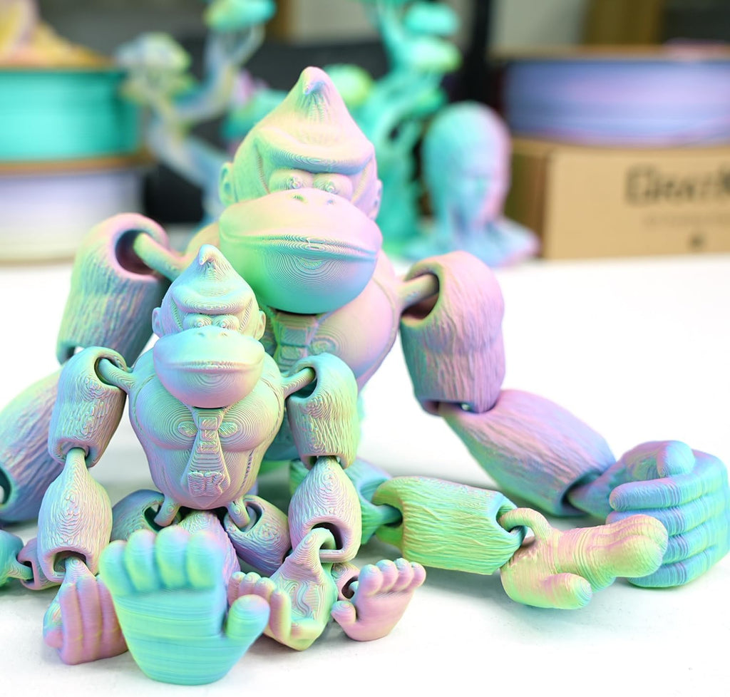 Gratkit Matte Tri-Color PLA Filament,Coextrusion Filament 1.75mm, +/-0.03mm, 6 * 1KG/Roll, Matte PLA 6KG Bundle