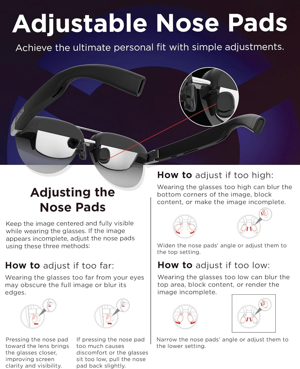 Lenovo Legion Glasses Gen 2 - Micro-OLED Personal Wearable Monitor for Gaming & Movies, FHD 120Hz Plug-and-Play Display for Lenovo Legion Go & USB-C Devices, High-Fidelity Audio & Privacy