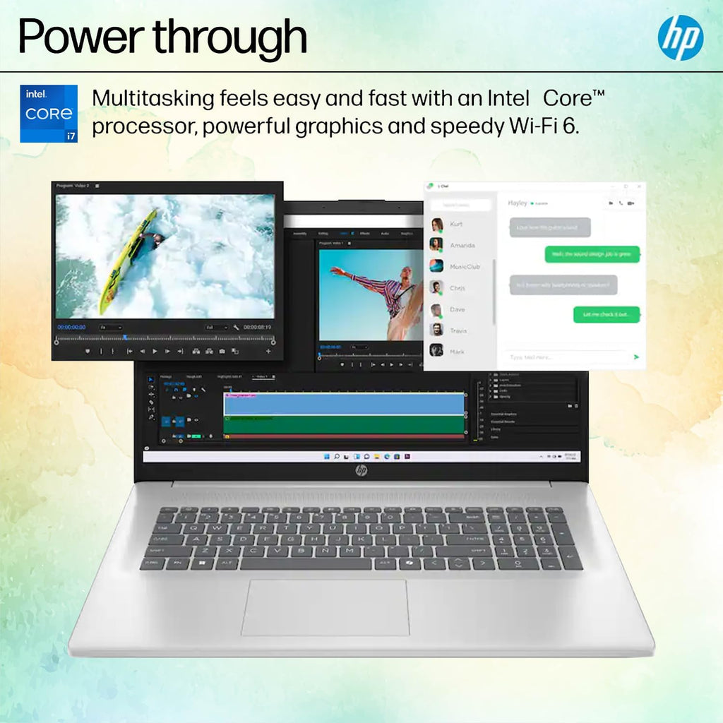 HP 17 Business Laptop, 13th Gen Intel 10-Core i5-1334U (Beats i7-1255U), 17.3' LED Anti-Glare Display, Copilot AI-Ready, 16GB RAM, 1TB SSD, Wi-Fi 6, HDMI, Microsoft Office, Windows 11 Pro, WOWPC USB