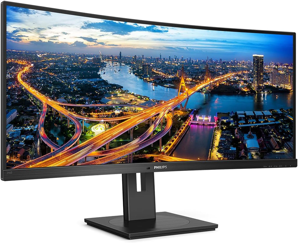 Philips Curved Monitor 346B1C 86 cm (34-inch) (HDMI, DisplayPort, USB-C, USB Hub, 3440 x 1440, 100 Hz, FreeSync, 5ms Response Time) Black