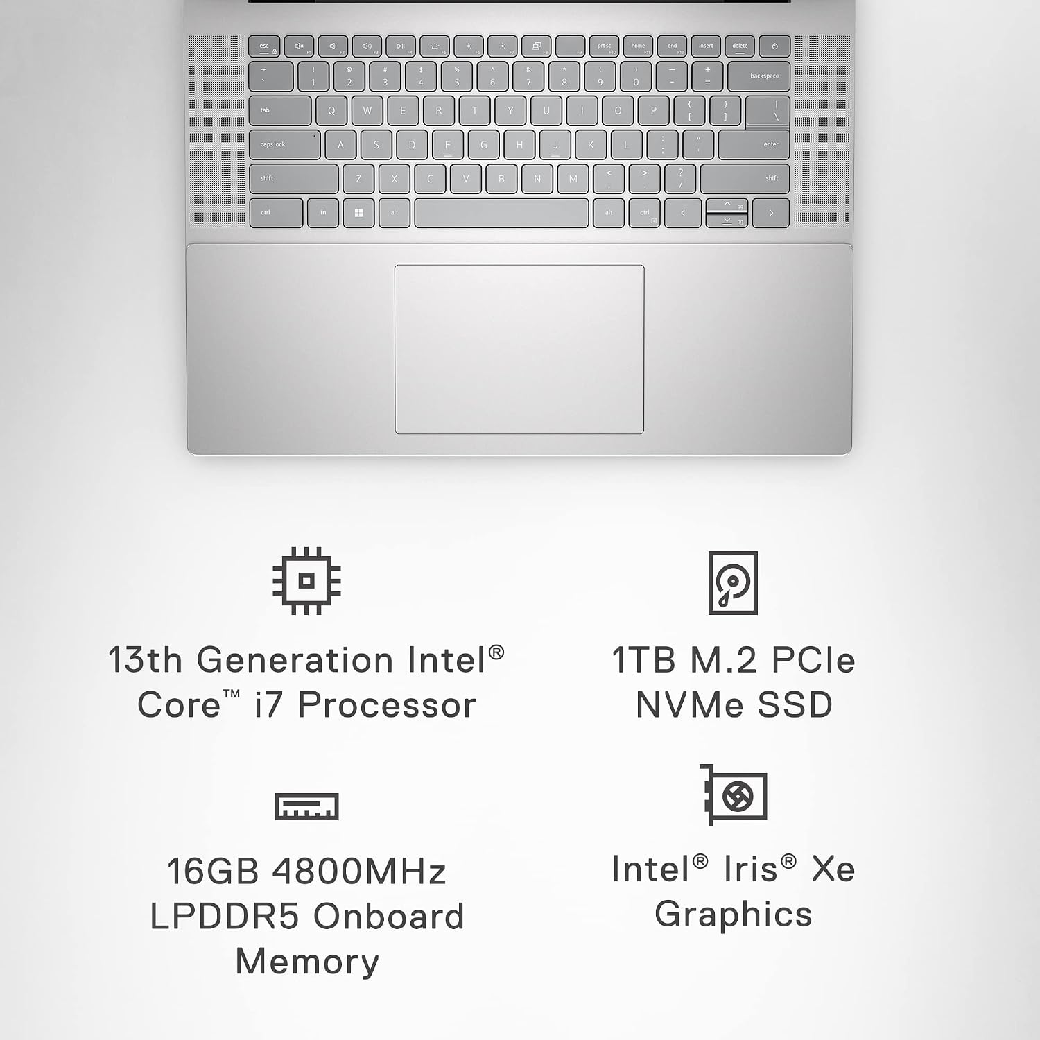 Dell Inspiron 5630 Laptop - 16.0-inch 16:10 FHD+ (1920x1200) Display, Intel Core i7-1360P, 16GB LPDDR5 RAM, 1TB SSD, Intel Iris Xe Graphics, Windows 11 Pro, Premium Support & Dell Migrate - Silver