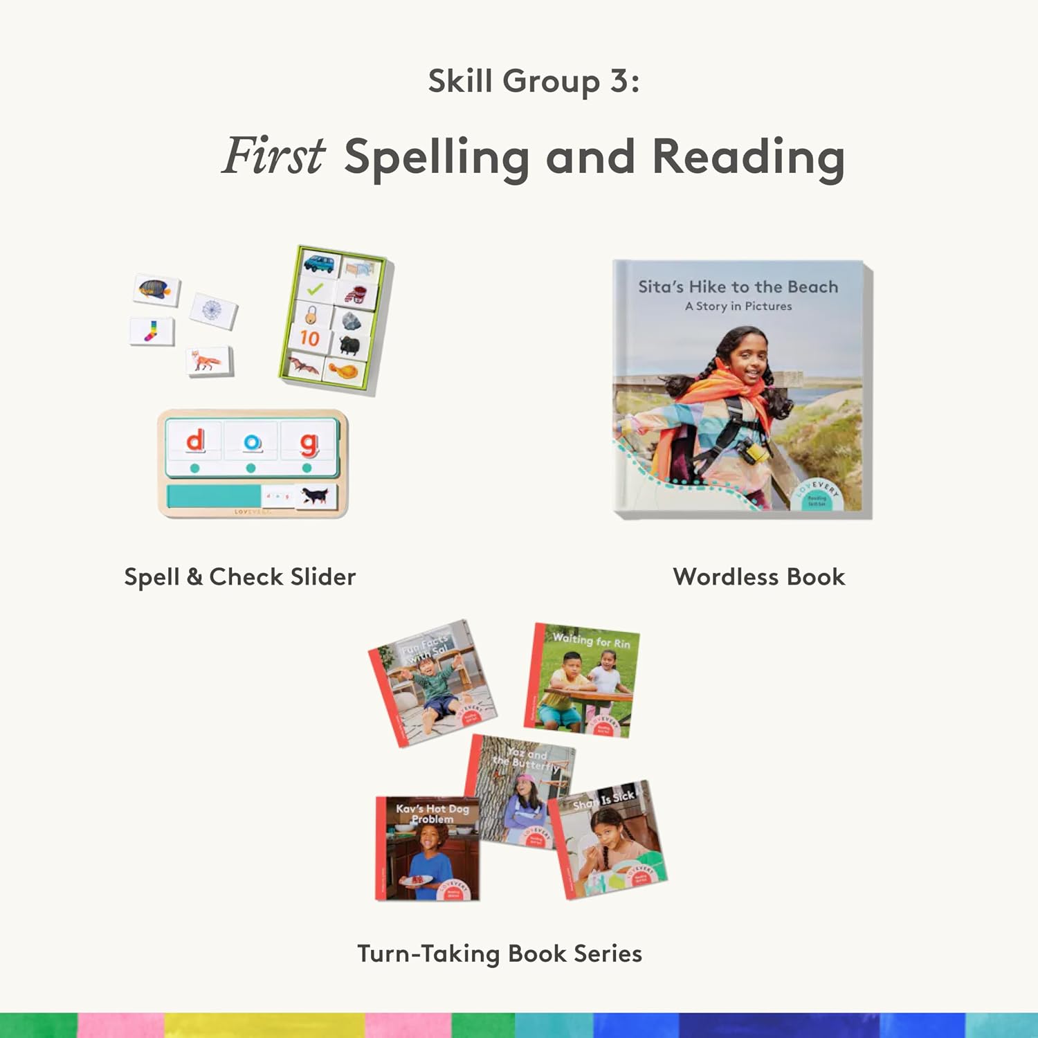 Lovevery Reading Skill Set, Learn to Read for Pre-K and Kindergarten, Fun Phonics Games and Books, Part 1