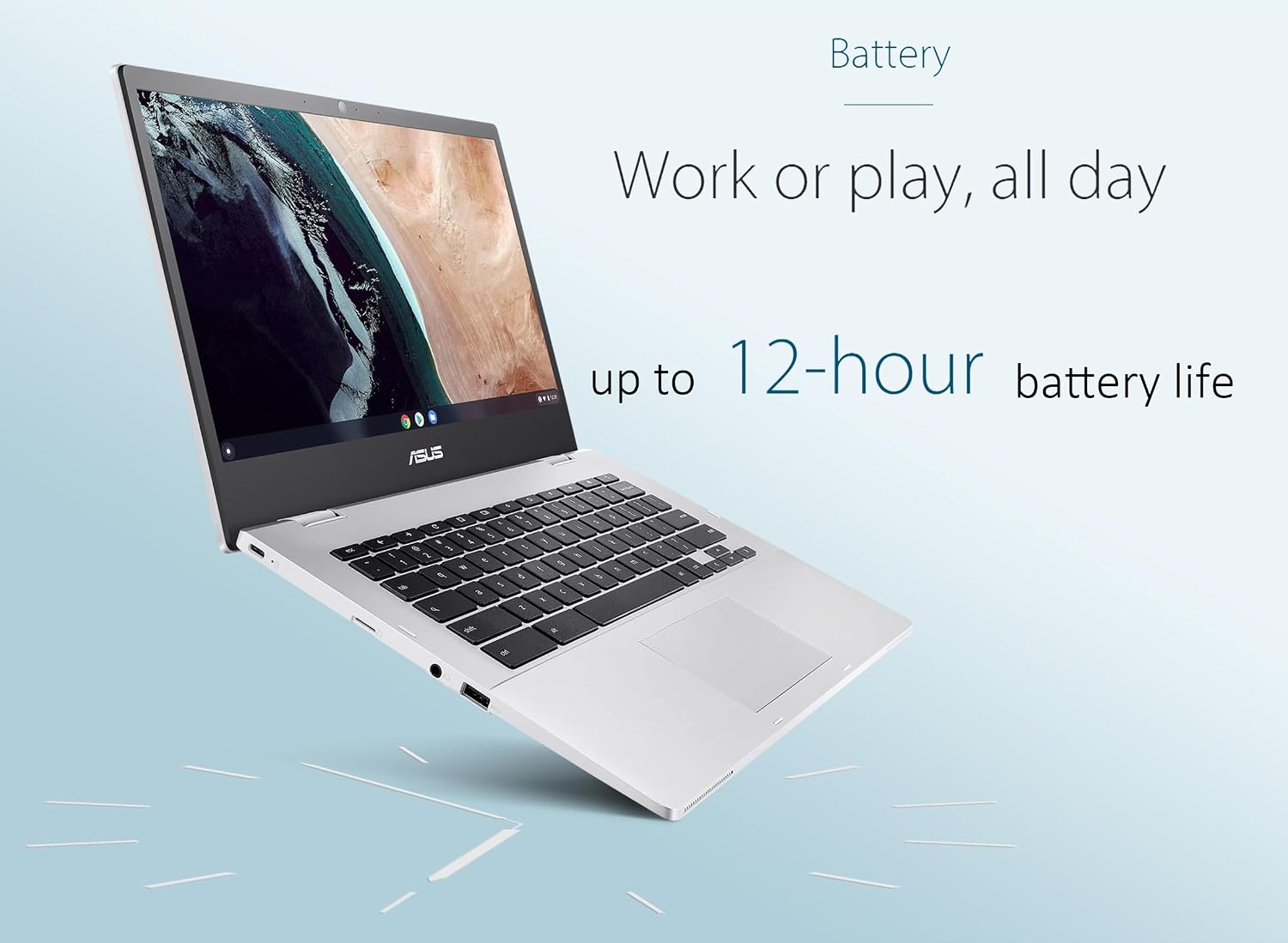 ASUS Chromebook 14 Laptop (14' FHD Anti-Glare, Intel Celeron N4500, 4GB RAM, 128GB Storage (64GB eMMC+ 64GB IST SD Card)), Home & Student, IST HUB, 12-Hour Long Battery Life, Webcam, Wi-Fi, Chrome OS