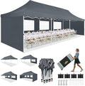 COBIZI 10x30 Pop up Canopy with 8 Removable Sidewalls & 4 Sandbags, Party Tent for Parties, Wedding, and Commercials, Waterproof and Instant Shelter UV50+ Ez Outdoor Canopy Tent with Roller Bag