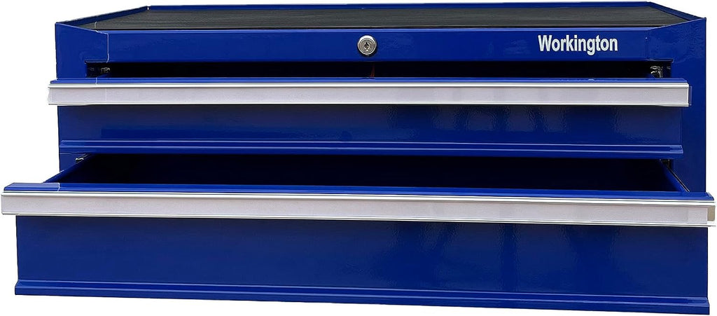 Workington Industrial 2 Drawers Portable Metal Intermediate Box, 26' Middle Tool Chest Cabinet with Ball Bearing Drawer Slides, Steel Tool Storage Box Organizer 4008 Blue