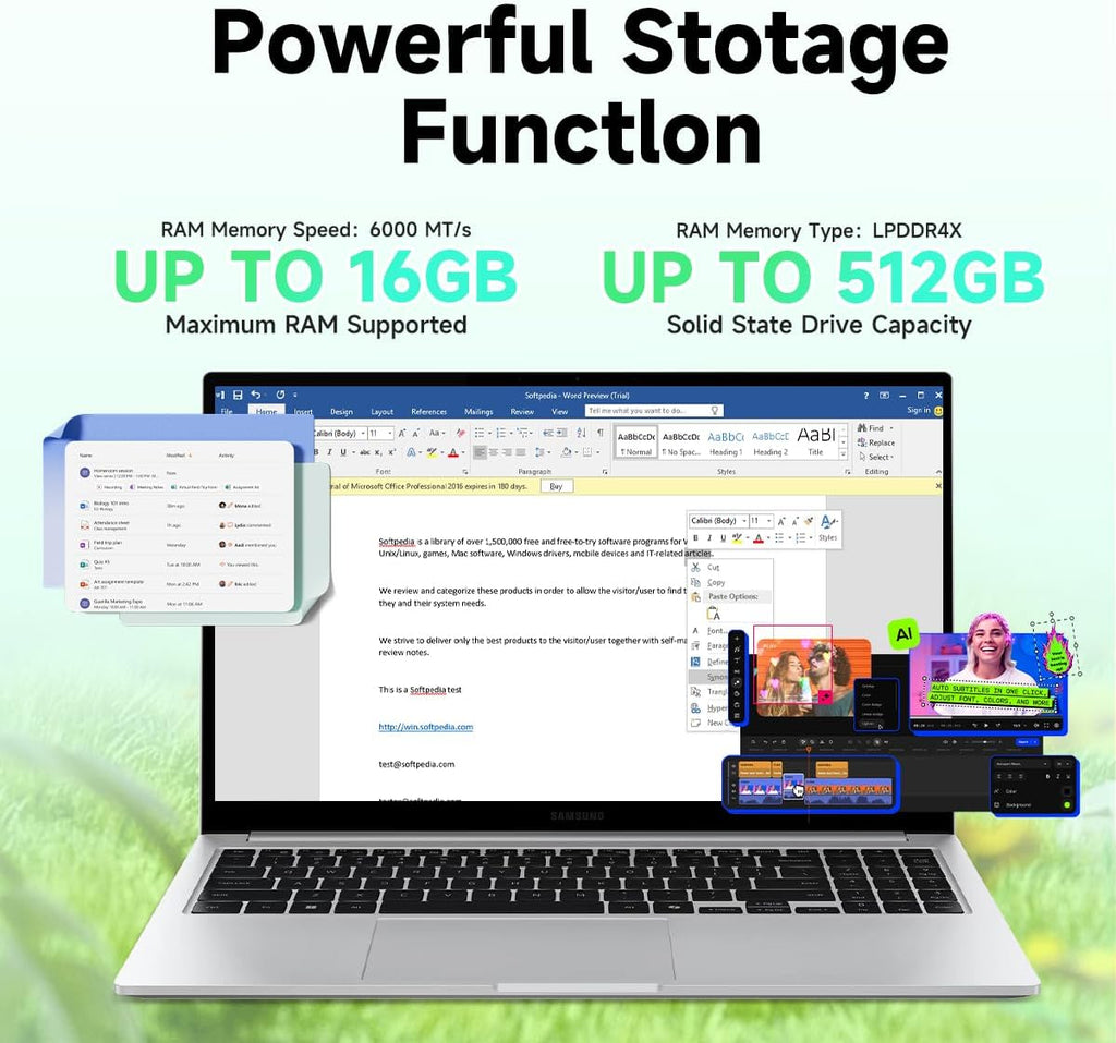 Samsung Galaxy Book4 Business Laptop - 15.6 FHD Display, Intel 10-Core 7 150U, 16GB RAM, 512GB SSD, Backlit Keyboard, Fingerprint, Copilot AI PC, Windows 11 Pro, w/Accessories
