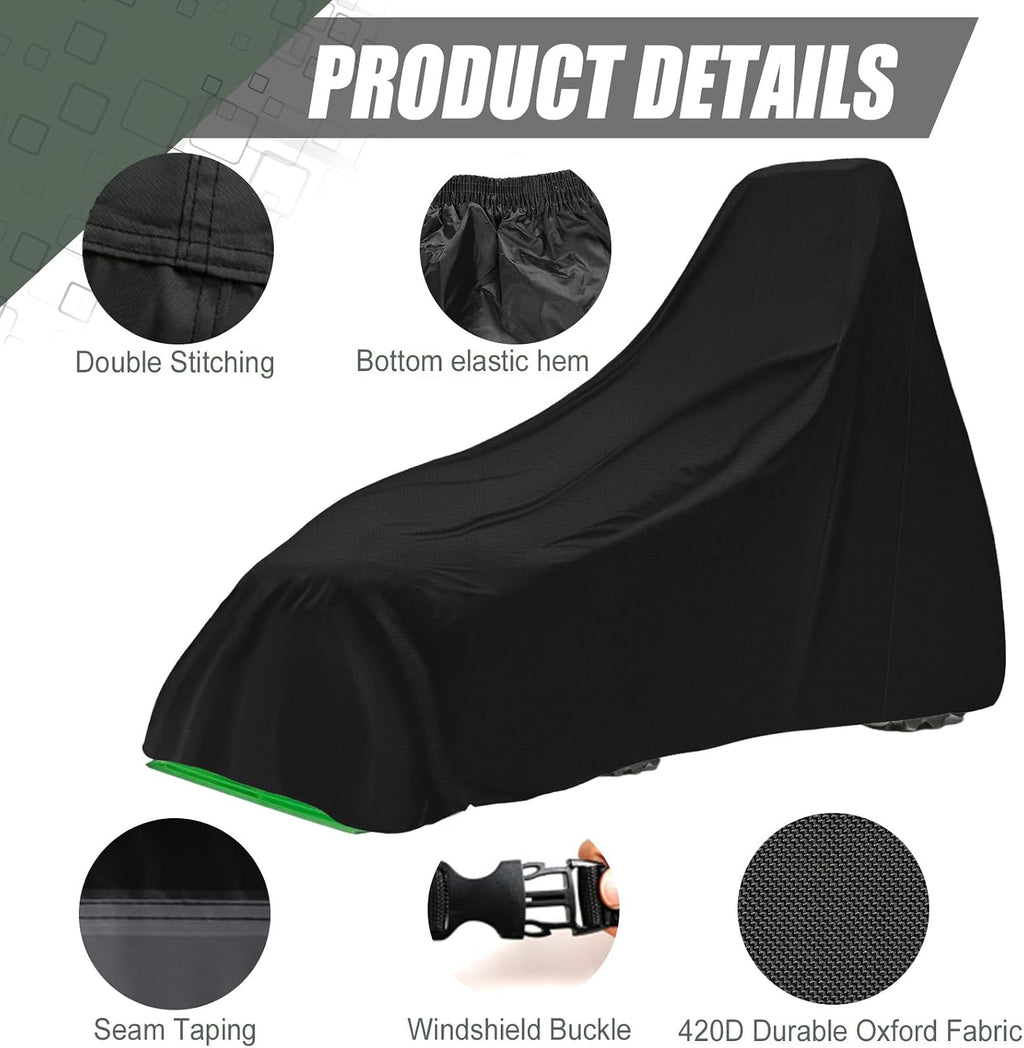 Waterproof Tractors Cover Fit Most Campact Utility Tractors with 60-100 HP, 600D Oxford Cloth Tractors Cover for Snow Rain Dust Protection, 185 L x 78 W x 98 H in