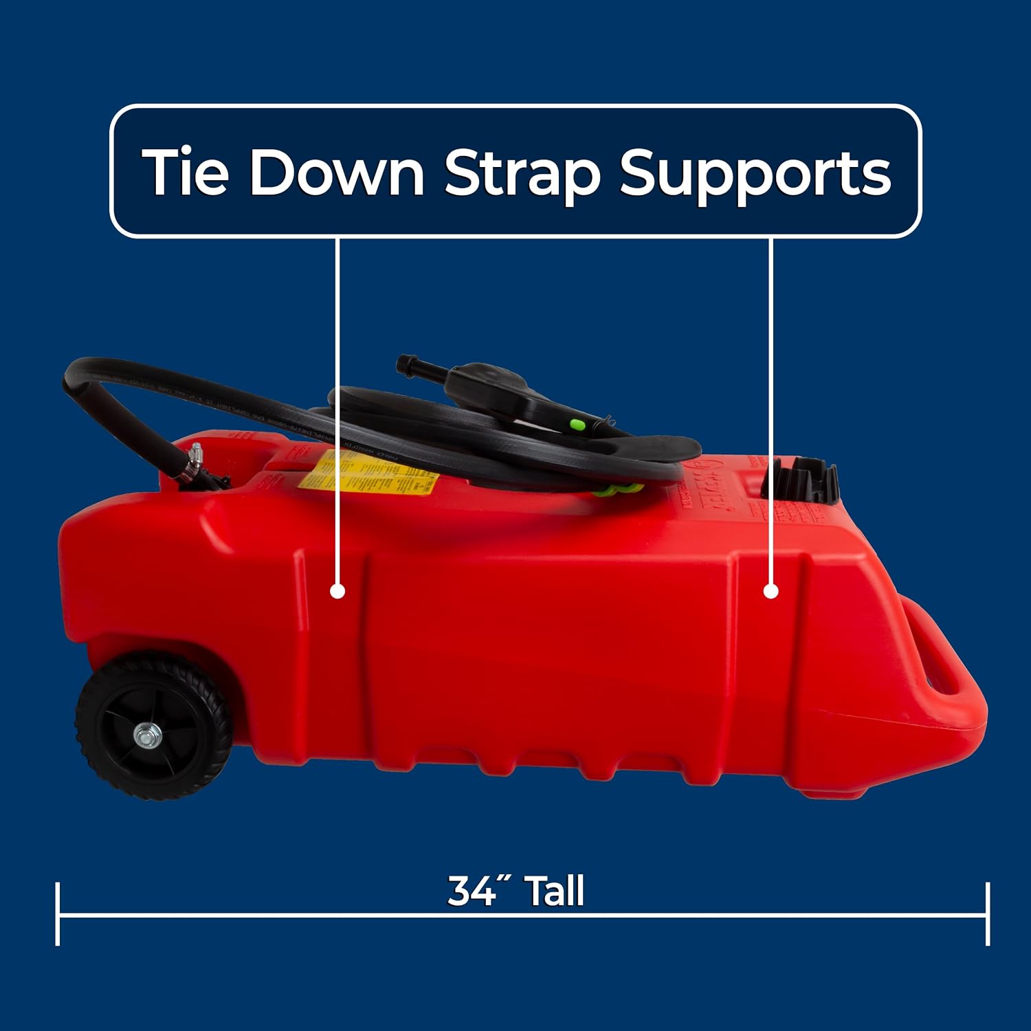 Scepter 14 Gallon Gas Caddy with Electric Fuel Pump, Flo 'N Go Powered Portable Fuel Tank with Fill-Rite Transfer Pump and 10-Foot Hose for Farm, Marine, Commercial, and Home Use, Red