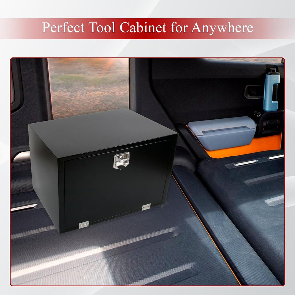 36'' Inch Steel Underbody Truck Tool Box & T-Handle Latch Heavy Duty For Trucks Trailers RV ATV Pickup Trucks Flatbeds Organization Storage Job Tool Chest -36'(L) x 24'(W) x 24'(H) Black