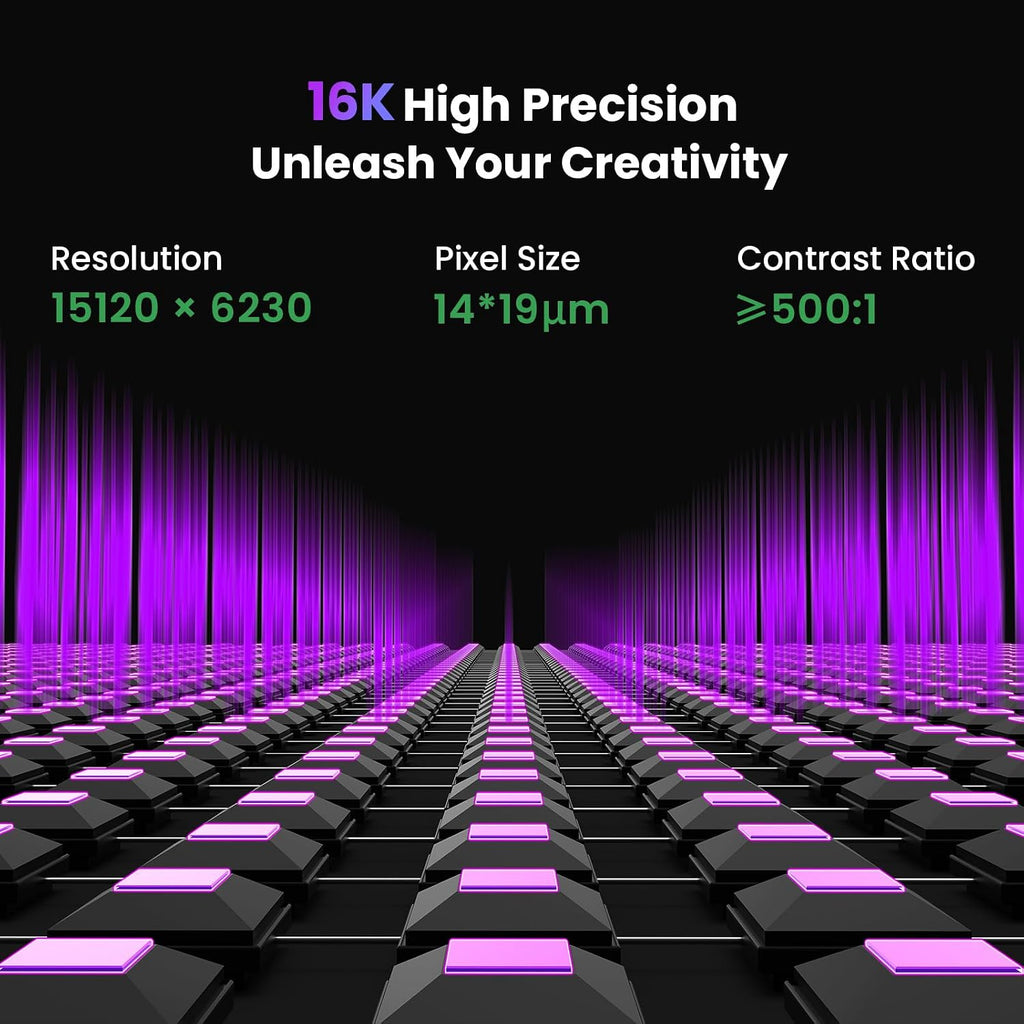 Uniformation GK3 Pro Resin 3D Printer 16K High-Transparency LCD 385nm COB Light Source, High Detail Resin Printer Smart Auto Heating, APP Easy Printing, Auto-Feed, 8.3x4.7x9.5inches Large Build Volume