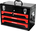 3-Drawer Handheld Toolbox, 3 Drawer Heavy Duty Metal Organizer Box with Lock, Portable Tool Organizer Case for Auto Repair, Garage, Warehouse, Workshop, Repair Shop