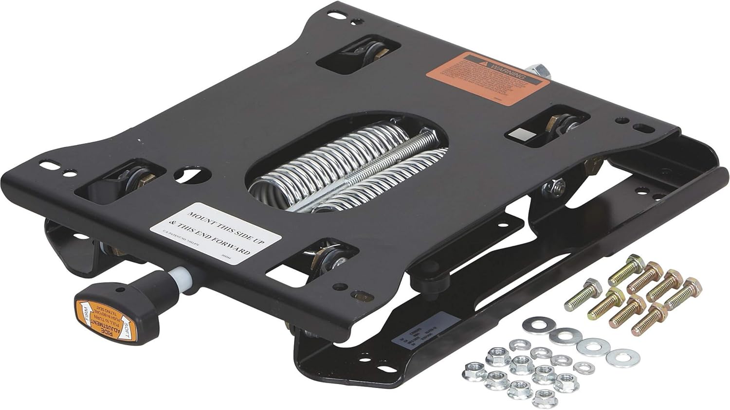 TRAC SEATS® Made in USA Seat Suspension Kit for Zero Turn Lawn Mower Tractor, Skid Steer, Forklift - Fits John Deere, Hustler, Exmark, Kubota, & More - Universal, Adjustable Seat Base, Heavy-Duty