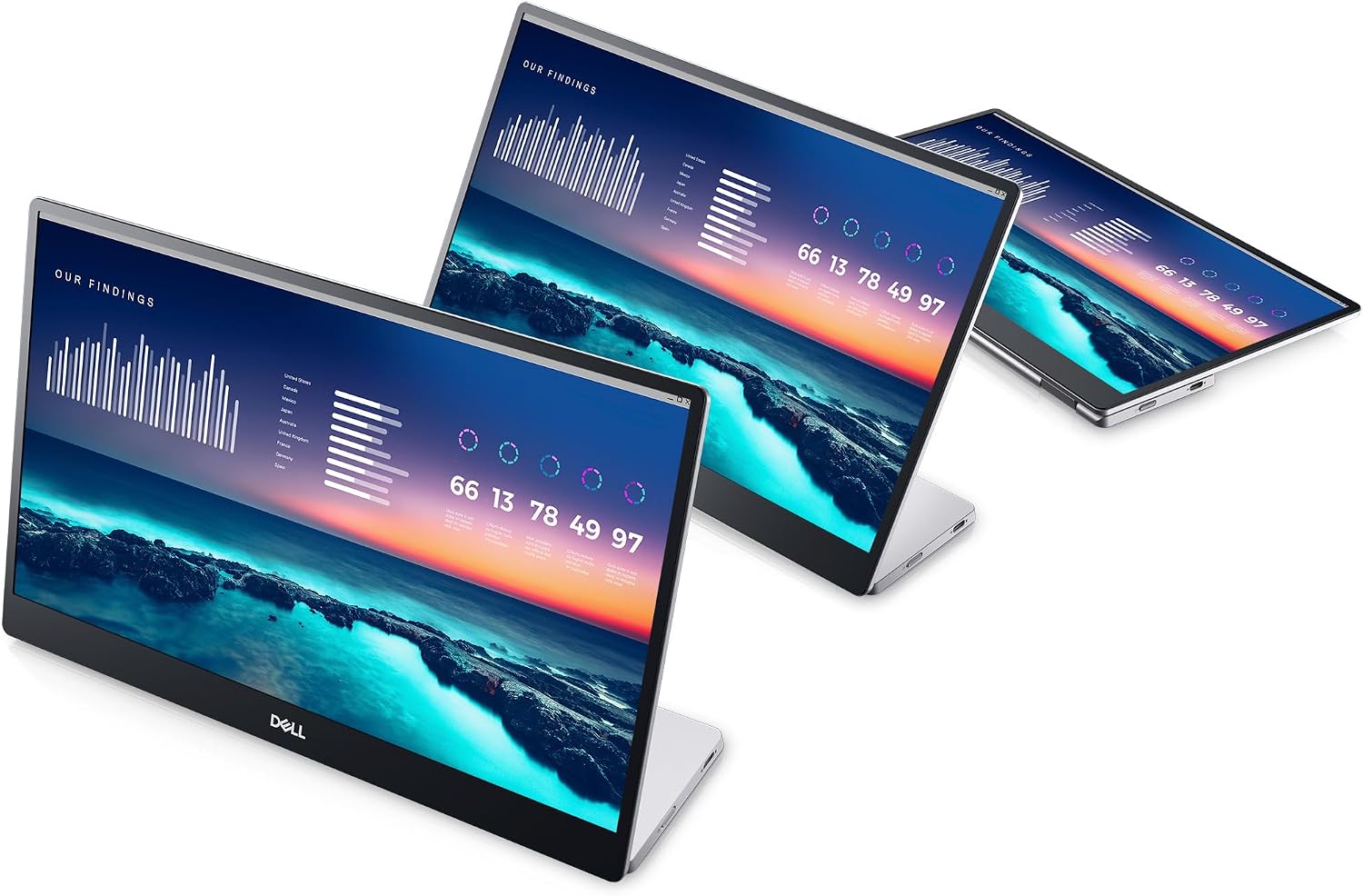 Dell P1424H 14' Portable Monitor 2 x USB-C (DisplayPort Alt Mode) 1920 x 1080 (Renewed)