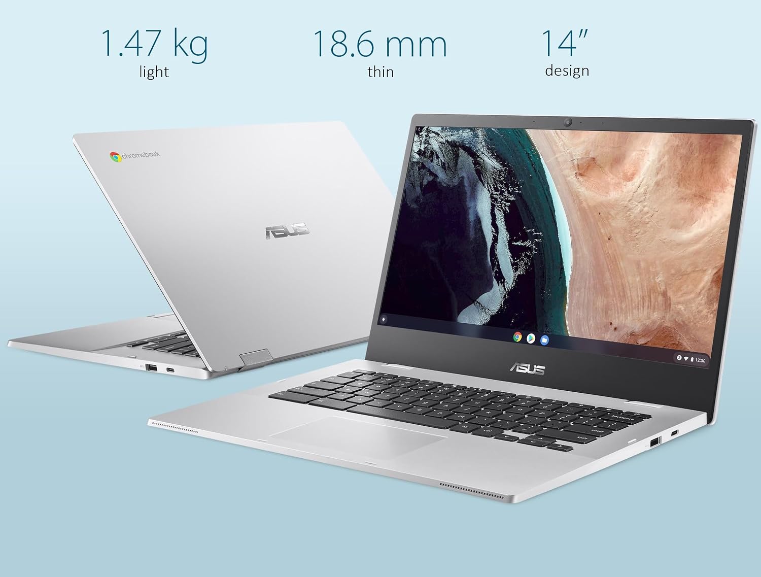 ASUS Chromebook 14 Laptop (14' FHD Anti-Glare, Intel Celeron N4500, 4GB RAM, 128GB Storage (64GB eMMC+ 64GB IST SD Card)), Home & Student, IST HUB, 12-Hour Long Battery Life, Webcam, Wi-Fi, Chrome OS