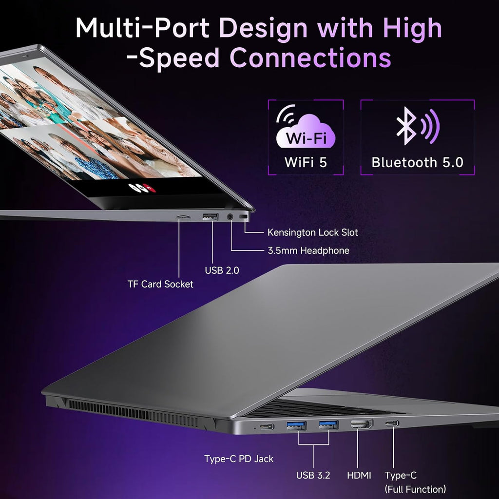 Laptop 32GB RAM 1TB SSD, Gold Pentium Processor (Up to 3.4GHz), 14 Inch IPS FHD Display, 38WH, USB3.2, Type-C, HDMI, WiFi 5, Win11 Laptop, Notebook Laptops for Business and Students