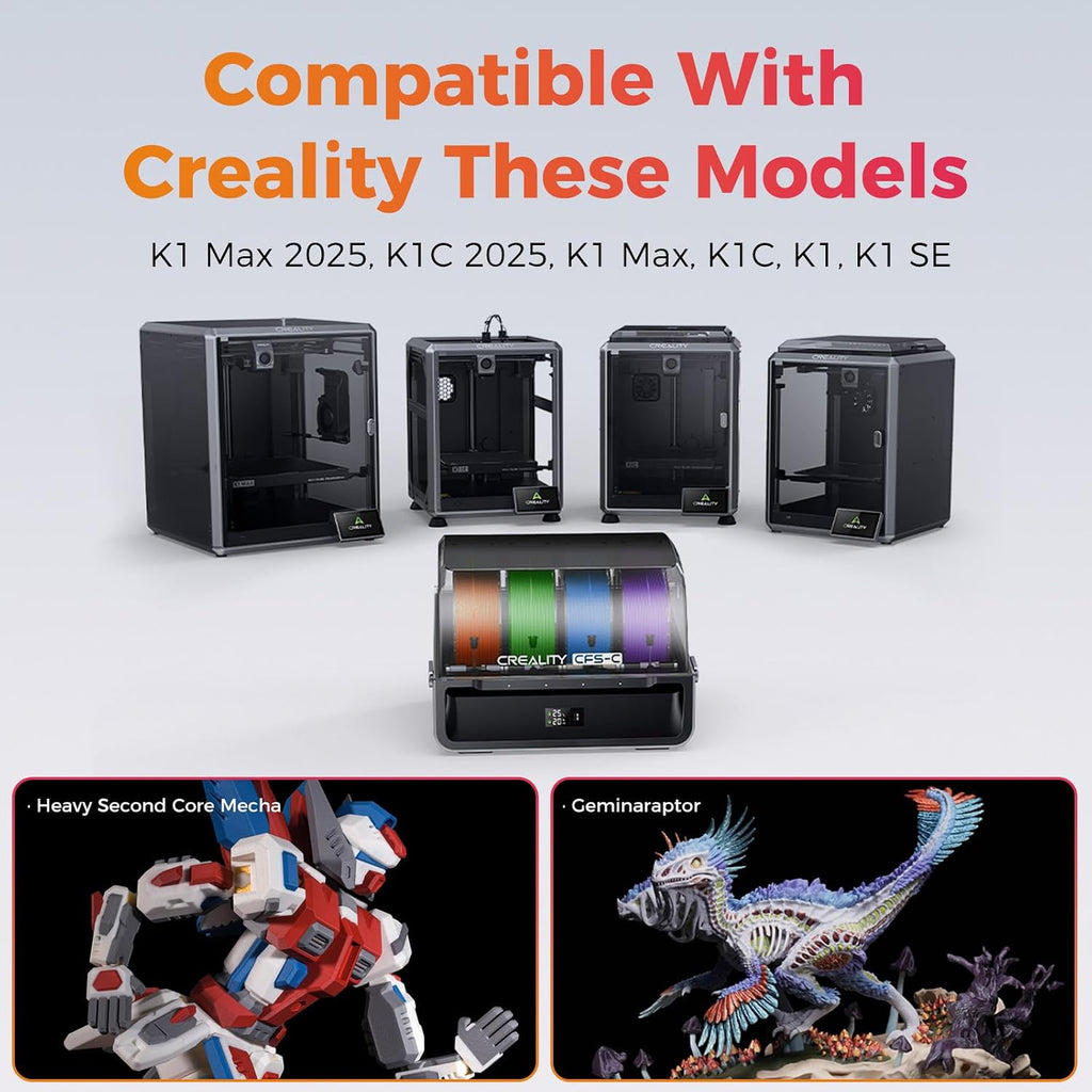 Official Creality CFS-C, Multicolor Printing Upgraded Filament System Easy Installation External Cutter and Buffer One-Stop Retrofit for K1 SE, K1, K1C, K1 Max 3D Printers