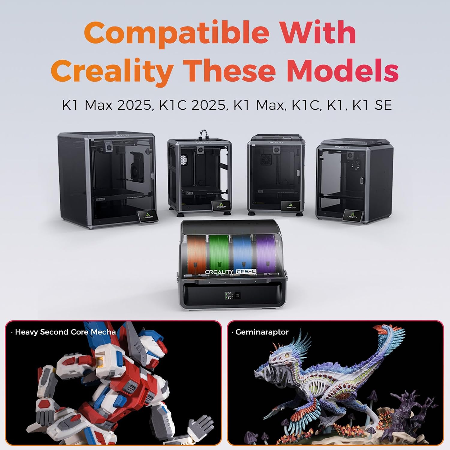 Official Creality CFS-C, Multicolor Printing Upgraded Filament System Easy Installation External Cutter and Buffer One-Stop Retrofit for K1 SE, K1, K1C, K1 Max 3D Printers