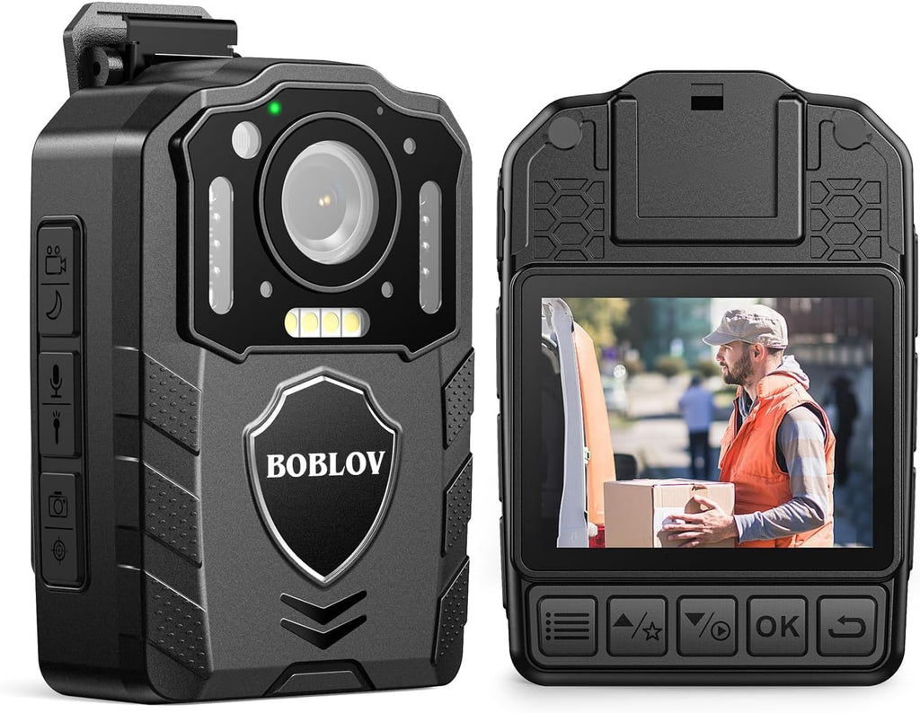 BOBLOV KJ25 1080P Body Cam, 3000mAh with 10-13Hrs Recording, Affordable Body Camera with Night Vision, for Hiking, Delivery, Law Enforcement, and Pet Walking(256GB)