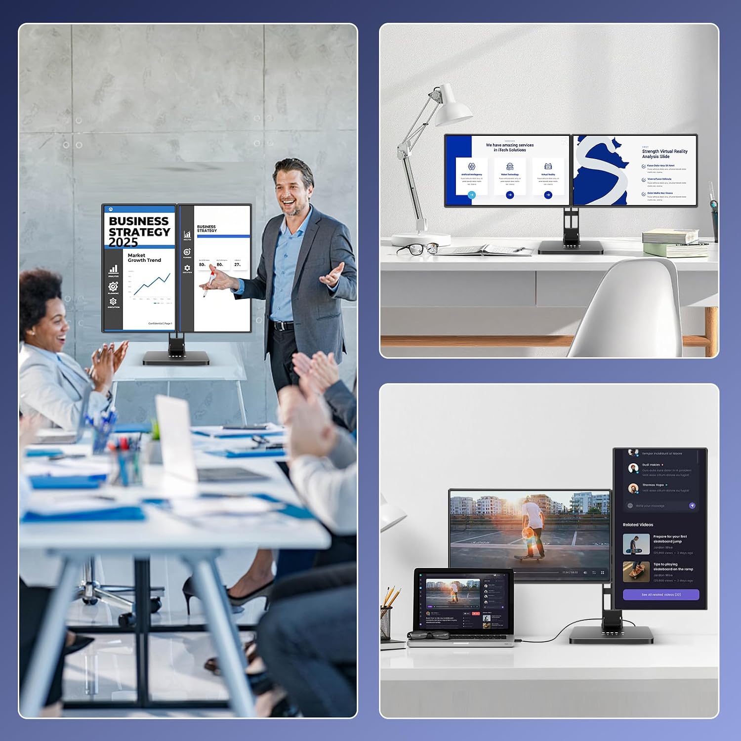 DEPGI 21' Laptop Screen Extender, Freestanding Laptop Screen Extender, 2x21 FHD IPS Extended Monitor Versatile Dual & One-Click Mirror Modes for All 13-17' Laptops (Mac/Windows/M1-M3 Compatible)