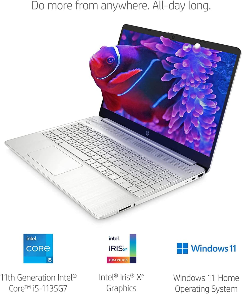 HP 15.6' Laptop, Intel Core i5-1135G7 Processor, Intel Iris Xe Graphics, 15.6' FHD Anti-Glare Display, Online Meeting Ready, HDMI, Wi-Fi and Bluetooth, Windows 11 Home(16GB RAM | 1TB SSD)