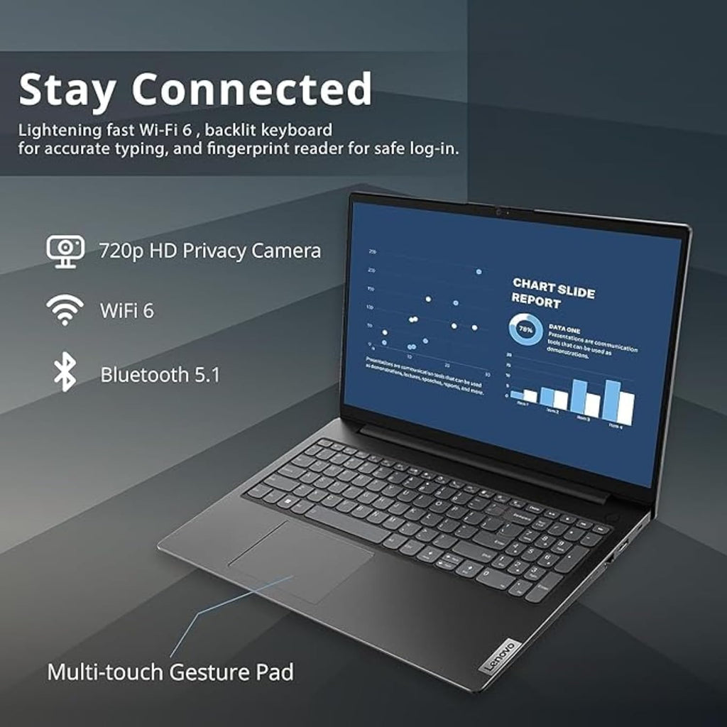 Lenovo V15 Series Laptop • 32GB RAM • 2.5TB Storage (2TB SSD + 512GB External) • 15.6 FHD Display w/Low-Blue Light • Intel Processor • HDMI • Ethernet Port • Windows 11 Pro • w/WOWPC Bundle