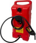 Scepter Duramax Flo 'N Go 14 Gallon Gas Caddy, 53 Liter Portable Fuel Tank and Fuel Transfer Pump with 10-Foot Hose for Lawn Mower, Farm, Marine, Commercial, and Home Use, Red